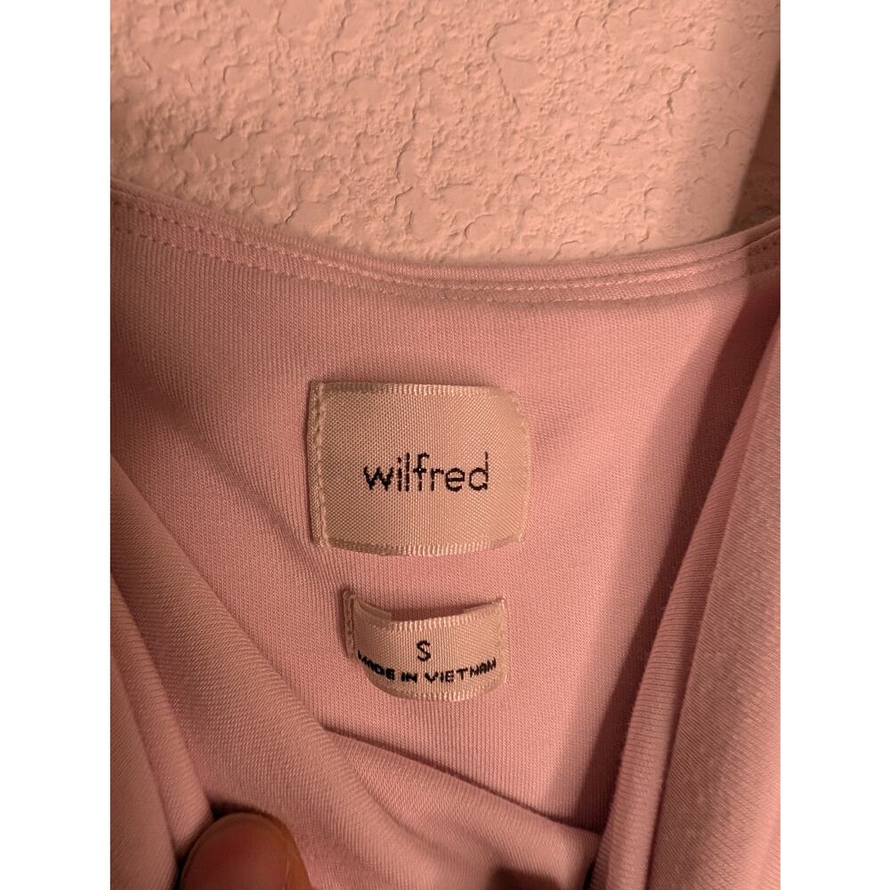 Aritzia Wilfred Saturn Mini Dress Pink Wrap Drapey Dress S Boho Summer Vacation - Picture 5 of 7